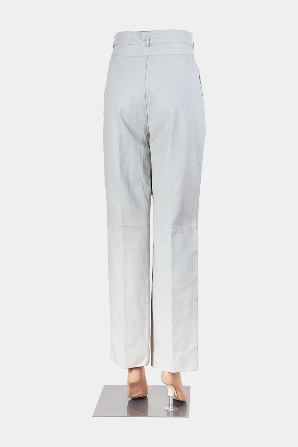 Assorted Brands White HIgh Rise Leather Tapered Pants