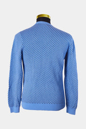 COS Blue Pattern Knit Sweaterr