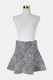 DECJUBA Black and White Fiit and Flare Skirt