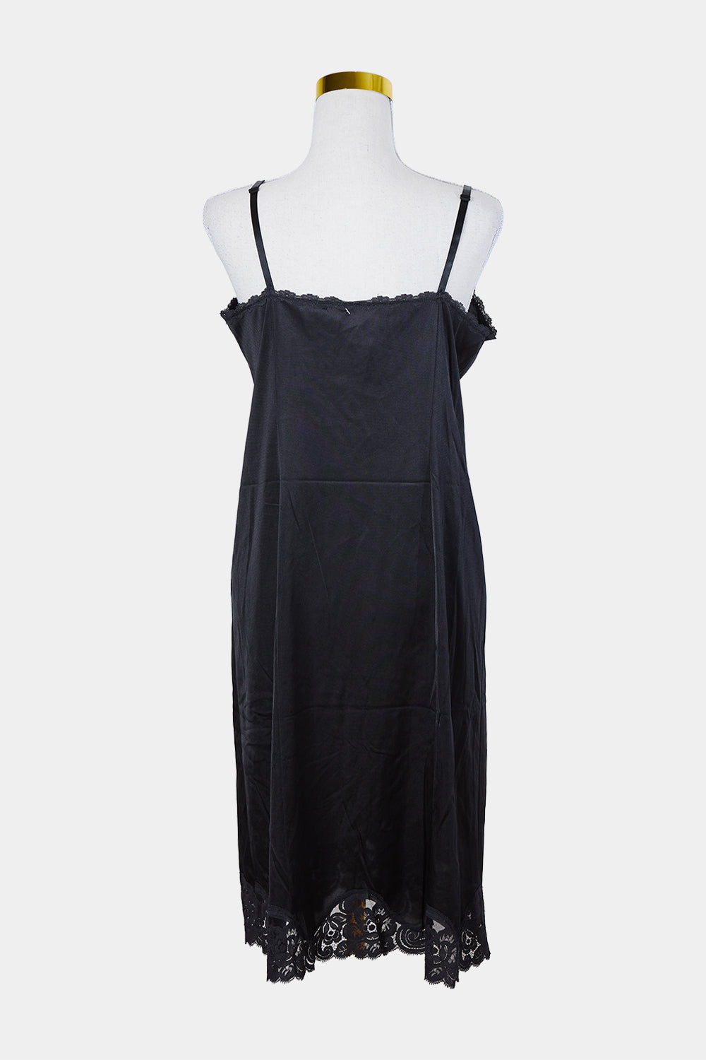 Vanity Fair Black Lace Detail Slip Dress