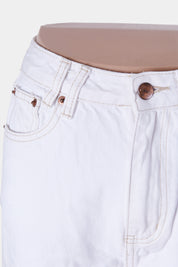Insight Denim White Cropped High Waist Mom Jeans