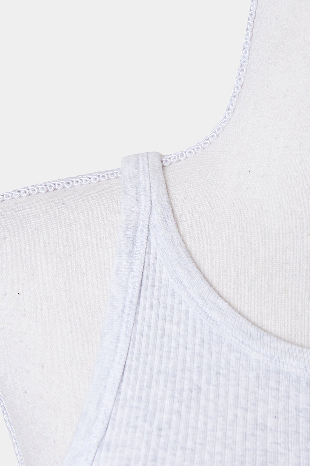 Cotton On Grey Marle Ribbed Singlet