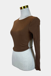 LUVALOT Brown Backless Top