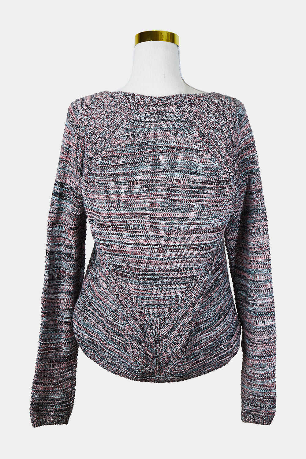 DOTTI Pink Mint Black Pattern Knit Sweater