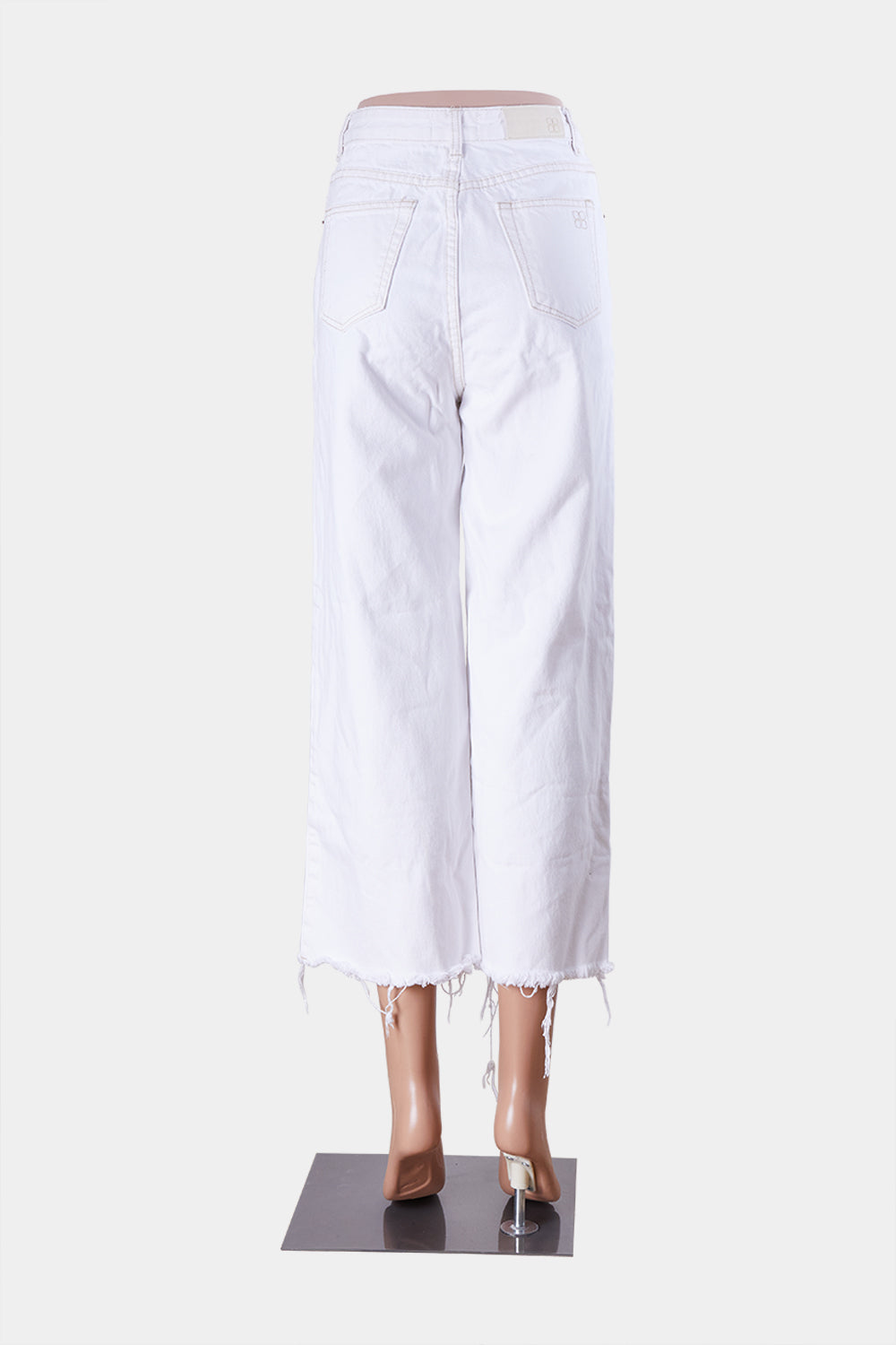 Insight Denim White Cropped High Waist Mom Jeans