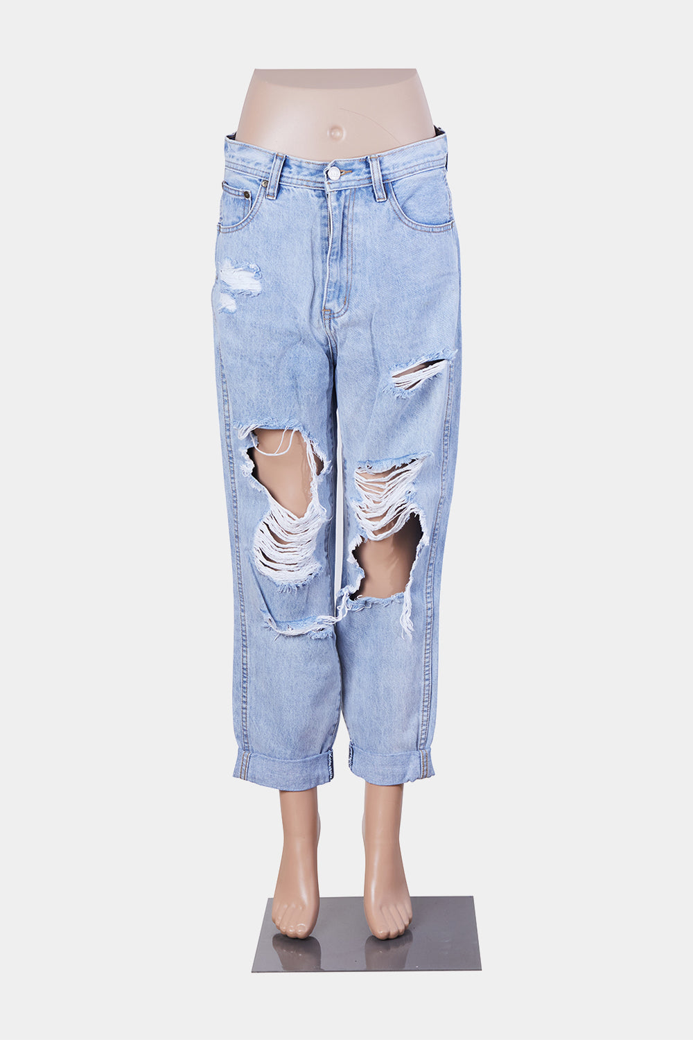 Ziggy Denim Blue Distressed High Rise Jeans