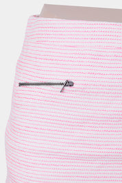 CAMAIEU Pink and White Textured Mini Skirt