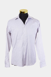Calvin Klein Burgundy and Mustard, White Stripe Slim Fit Easy Iron Shirt