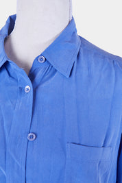 Equipment Femme Blue Silk Button Down Shirt