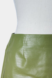 Cotton On Olive Green PU Croc Effect Mini Skirt
