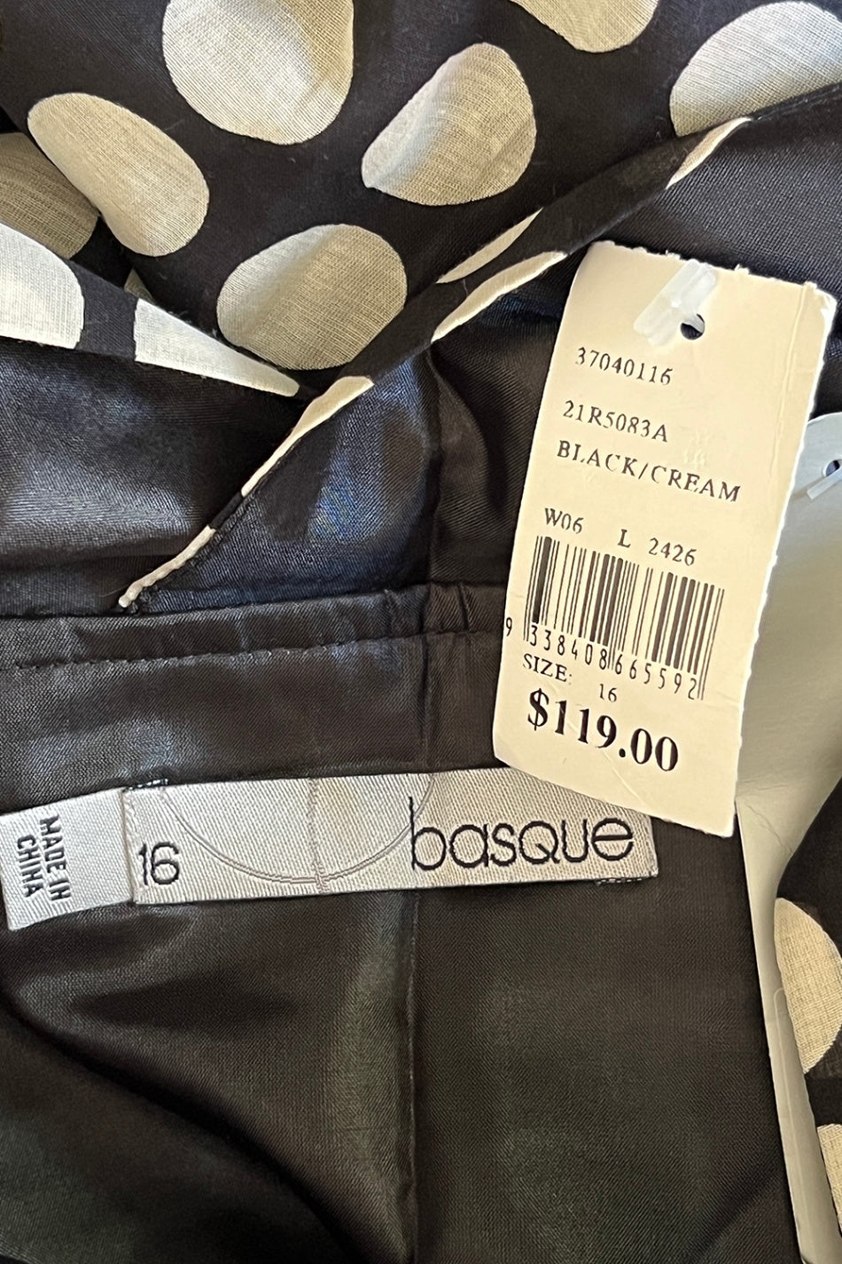 BASQUE Black & Cream Dress
