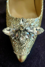 Jimmy Choo "Dempsey" crystal stilettos size 37 / 100mm heel