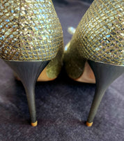 Jimmy Choo "Dempsey" crystal stilettos size 37 / 100mm heel