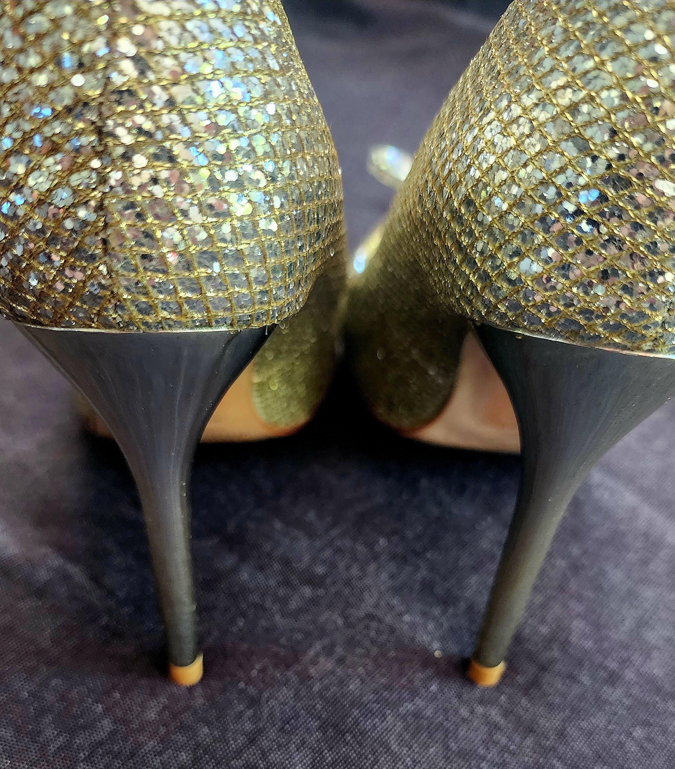 Jimmy Choo "Dempsey" crystal stilettos size 37 / 100mm heel