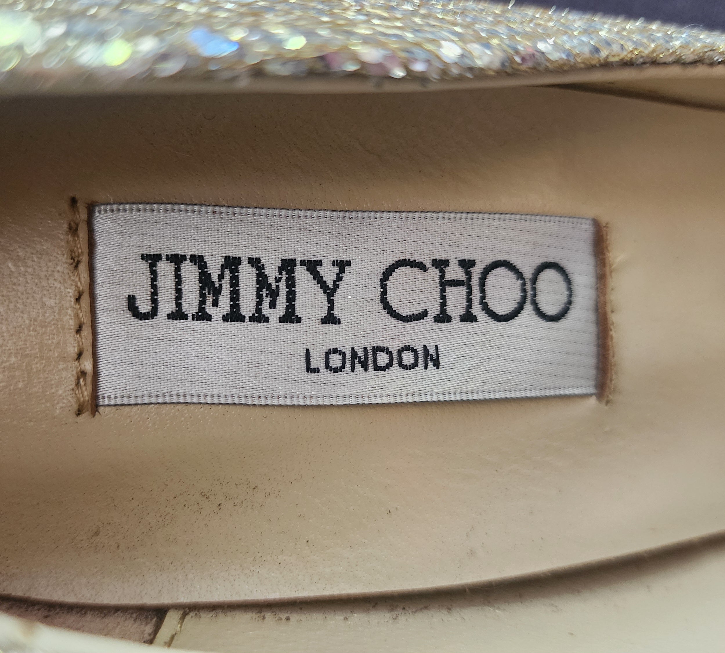 Jimmy Choo "Dempsey" crystal stilettos size 37 / 100mm heel