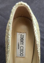 Jimmy Choo "Dempsey" crystal stilettos size 37 / 100mm heel