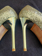 Jimmy Choo "Dempsey" crystal stilettos size 37 / 100mm heel