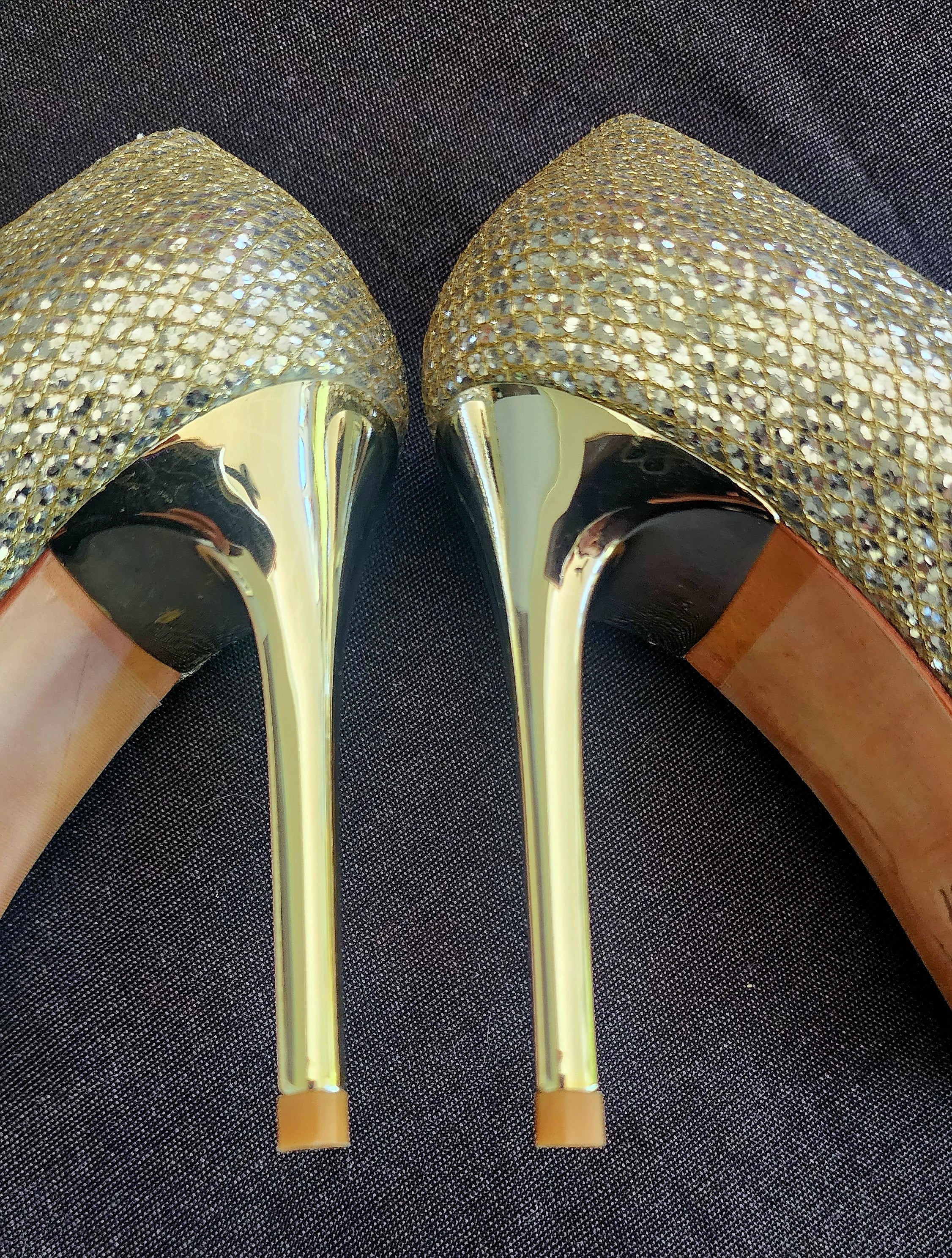 Jimmy Choo "Dempsey" crystal stilettos size 37 / 100mm heel