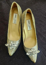 Jimmy Choo "Dempsey" crystal stilettos size 37 / 100mm heel