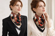 Anyyou Fashion Premium Satin Square Scarf – Blue Pink Silk-Feel Neckwrap for Women