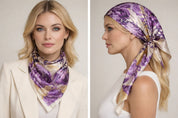 Anyyou Fashion Premium Satin Square Scarf – Purple Silk-Feel Neckwrap for Women