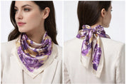 Anyyou Fashion Premium Satin Square Scarf – Purple Silk-Feel Neckwrap for Women