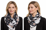 Anyyou Fashion Premium Satin Square Scarf – Black White Roses Silk-Feel Neckwrap for Women