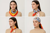 Anyyou Fashion Premium Satin Square Scarf -Orange Silk Feel Neckwrap for Women