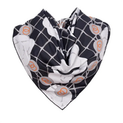 Anyyou Fashion Premium Satin Square Scarf – Black White Roses Silk-Feel Neckwrap for Women