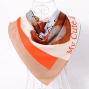 Anyyou Fashion Premium Satin Square Scarf -Khaki Silk Feel Neckwrap for Women