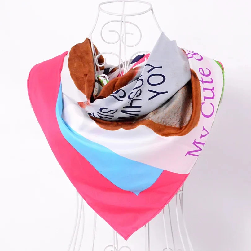 Anyyou Fashion Premium Satin Square Scarf -Dark Pink Silk- Feel Neckwrap for Women