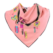 Anyyou Fashion Premium Satin Square Scarf –Pink Silk-Feel Neckwrap for Women