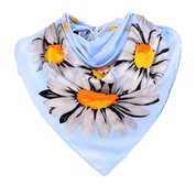 Anyyou Fashion Premium Satin Square Scarf -Black Daisy Silk-Feel Neckwrap for Women