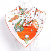Anyyou Fashion Premium Satin Square Scarf -Orange Silk- Feel Neckwrap for Women