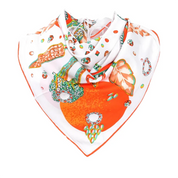 Anyyou Fashion Premium Satin Square Scarf -Orange Silk- Feel Neckwrap for Women