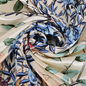 Anyyou Fashion Premium Satin Square Scarf – Vase Blue Floral Silk-Feel Neckwrap for Women