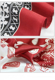 Anyyou Fashion Premium Satin Square Scarf – Wine Red Silk-Feel Neckwrap for Women
