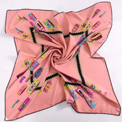 Anyyou Fashion Premium Satin Square Scarf –Pink Silk-Feel Neckwrap for Women