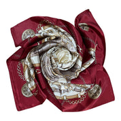 Anyyou Fashion Premium Satin Square Scarf – Beige Red 649 Silk-Feel Neckwrap for Women