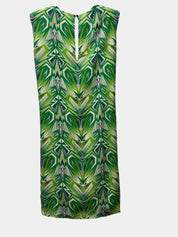 SASS & BIDE White/Blue/Green & Silver Dress with Detailed Cut out Hem Size 8