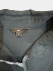 Cue Teal/Bottle Green Long Sleeve Button-Up Shirt Size 8