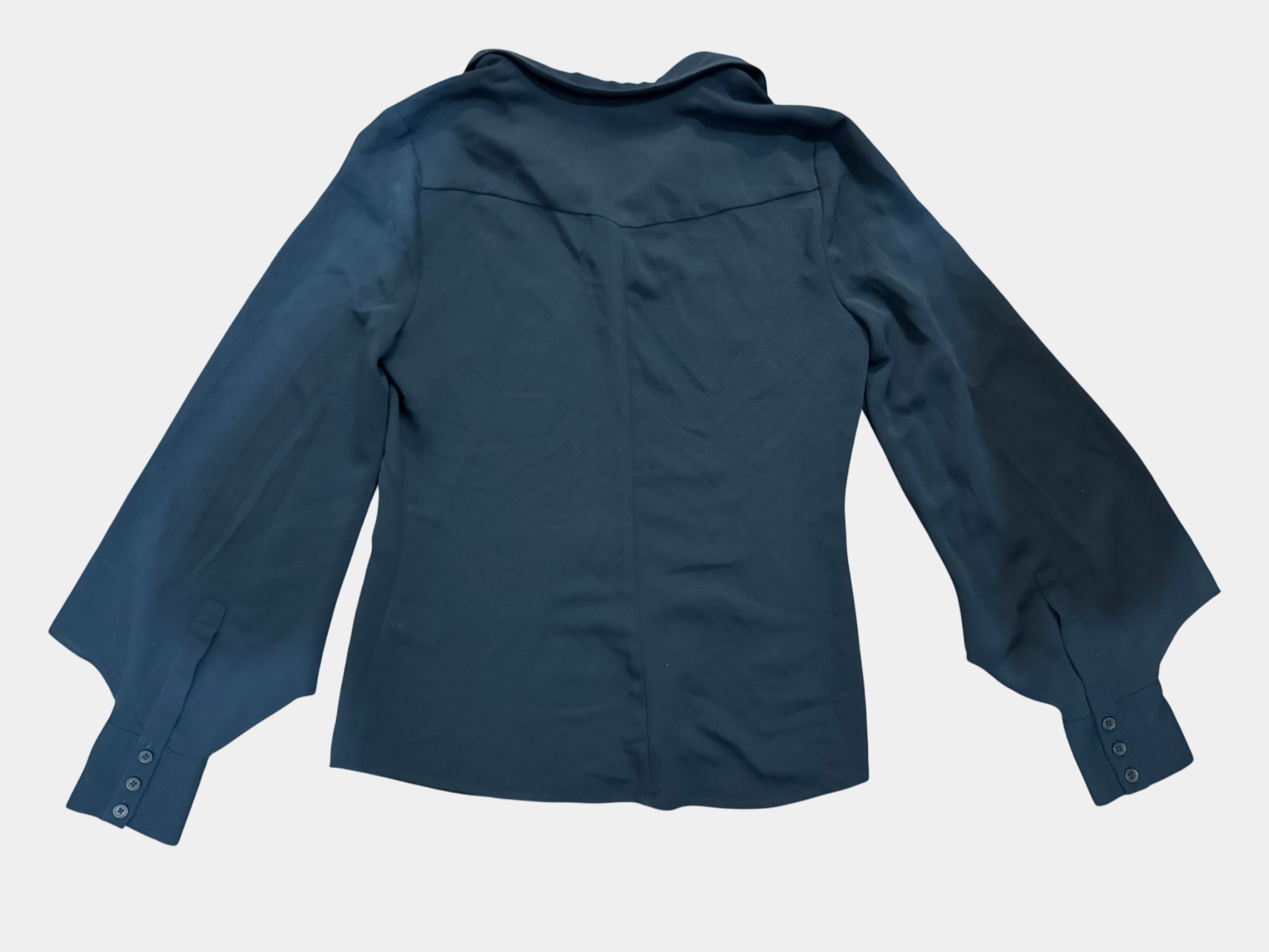 Cue Teal/Bottle Green Long Sleeve Button-Up Shirt Size 8