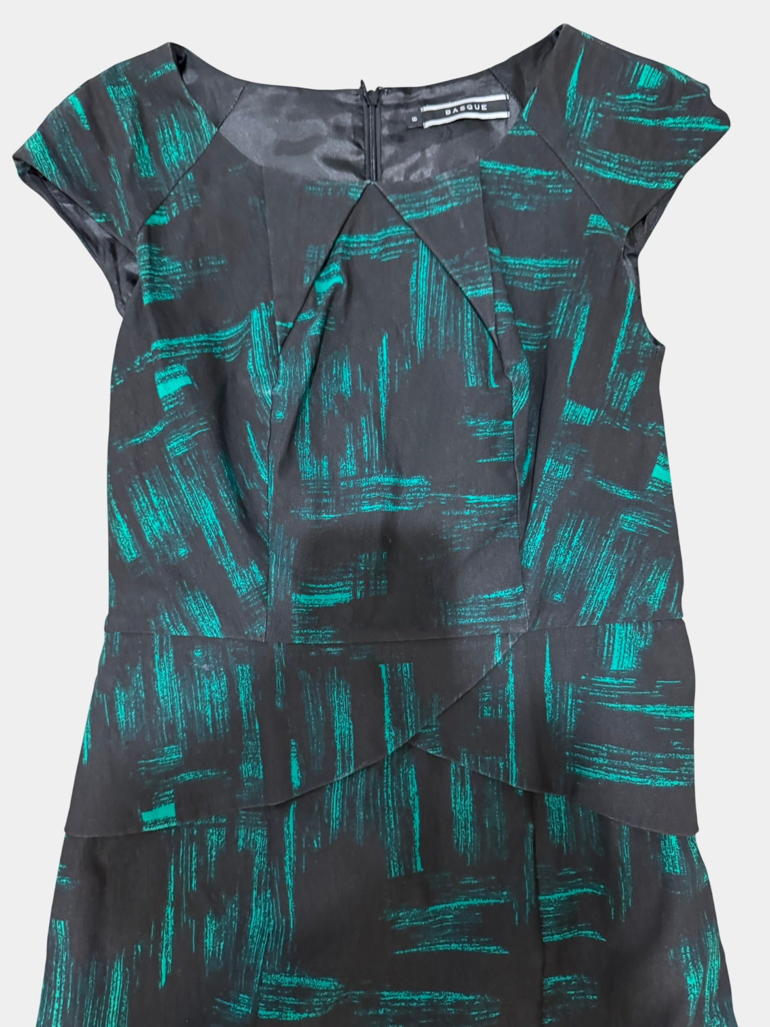 BASQUE Green & Black Dress Size 8