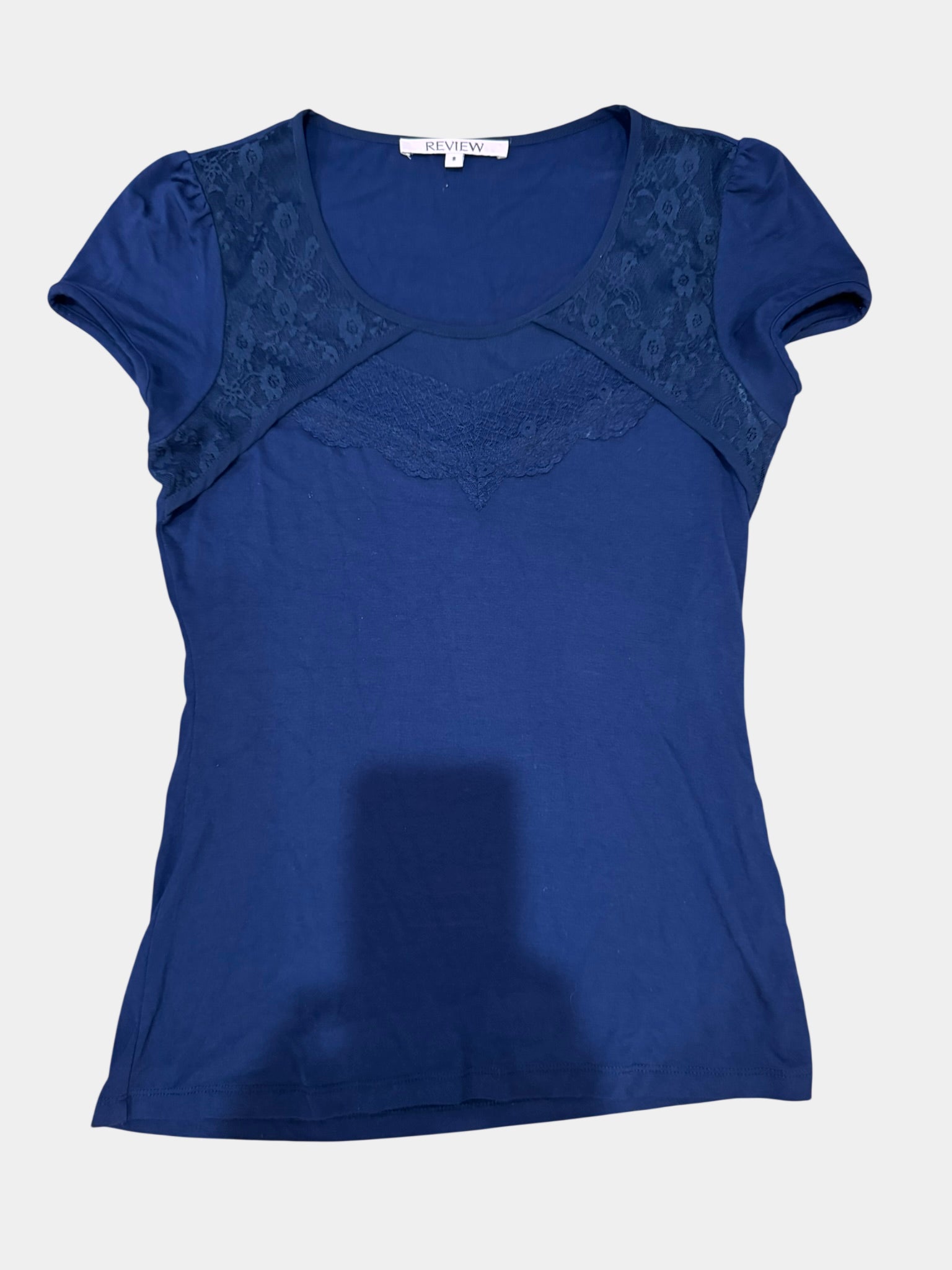 REVIEW Navy Blue Lace Top Size 8