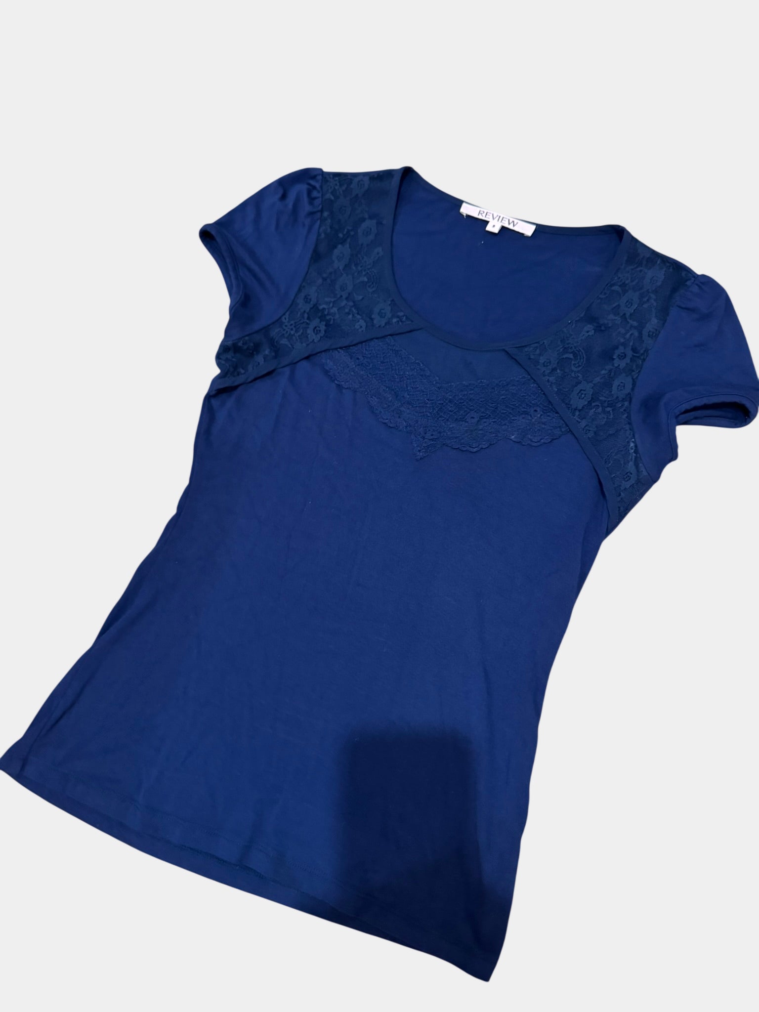 REVIEW Navy Blue Lace Top Size 8