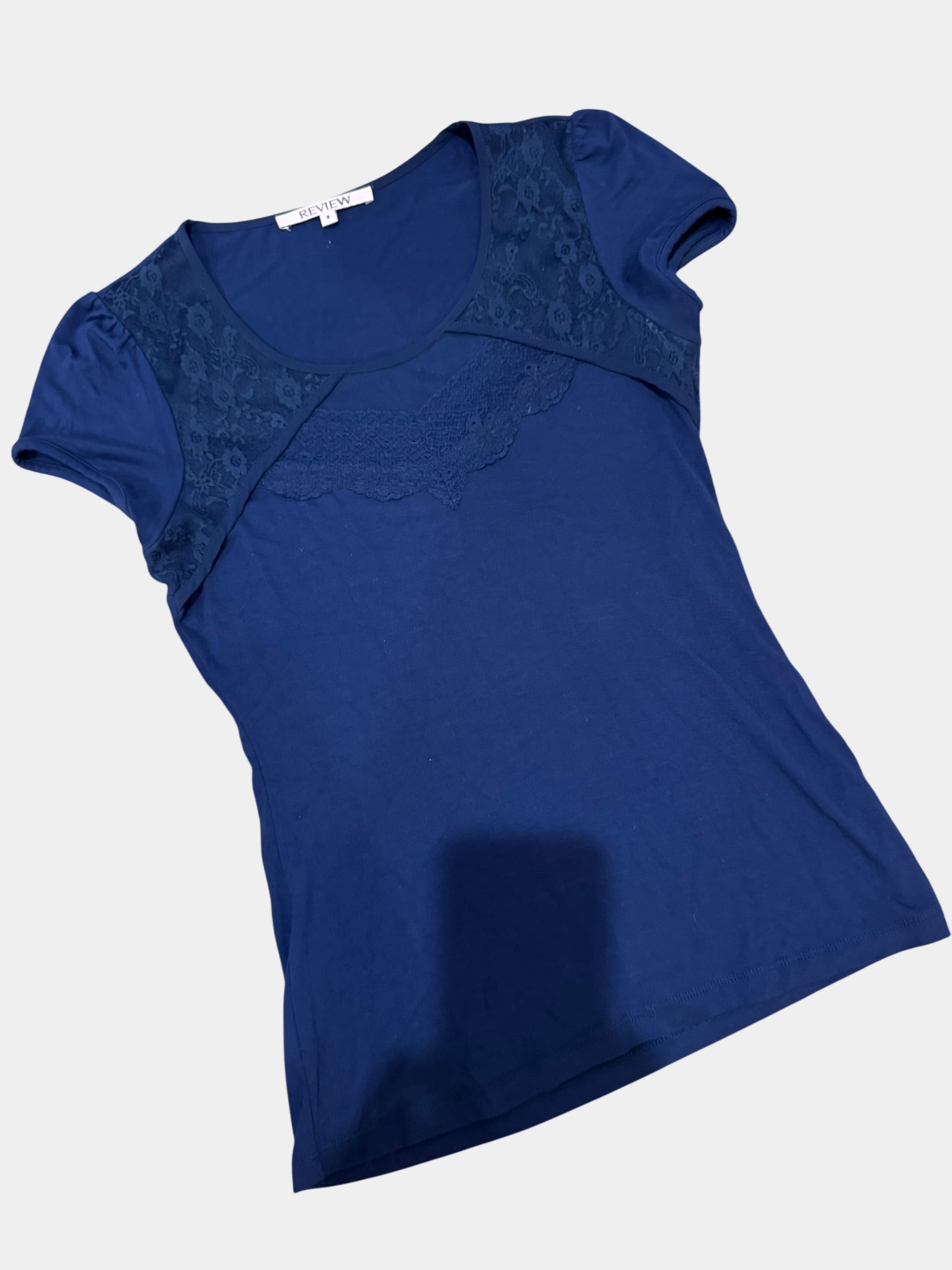 REVIEW Navy Blue Lace Top Size 8