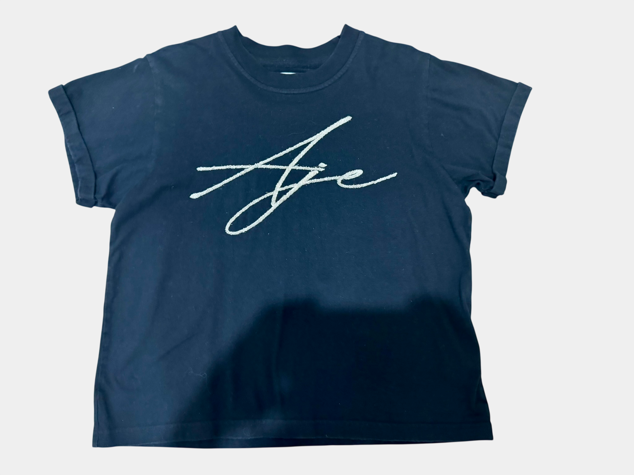 AJE Black Tee with Silver Sparkle Detailing Size M