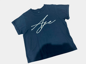 AJE Black Tee with Silver Sparkle Detailing Size M