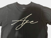 AJE Black Tee with Silver Sparkle Detailing Size M
