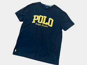 POLO RALPH LAUREN Black Polo Ralph Lauren t-shirt with yellow accents, Size M